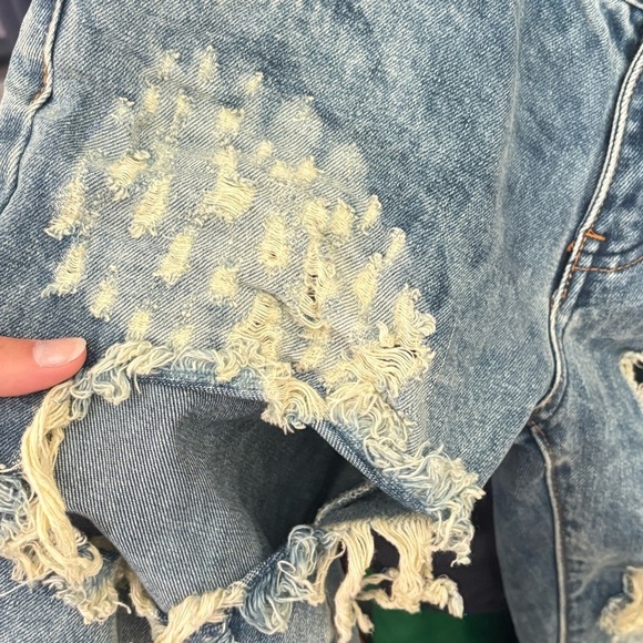 NWT One Teaspoon Freebirds Ripped Jeans in Vintage Blue Size 27 Kardashian - Picture 7 of 11